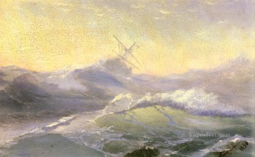 海の風景 Painting - 波に耐えるイヴァン・アイヴァゾフスキー Ocean Waves